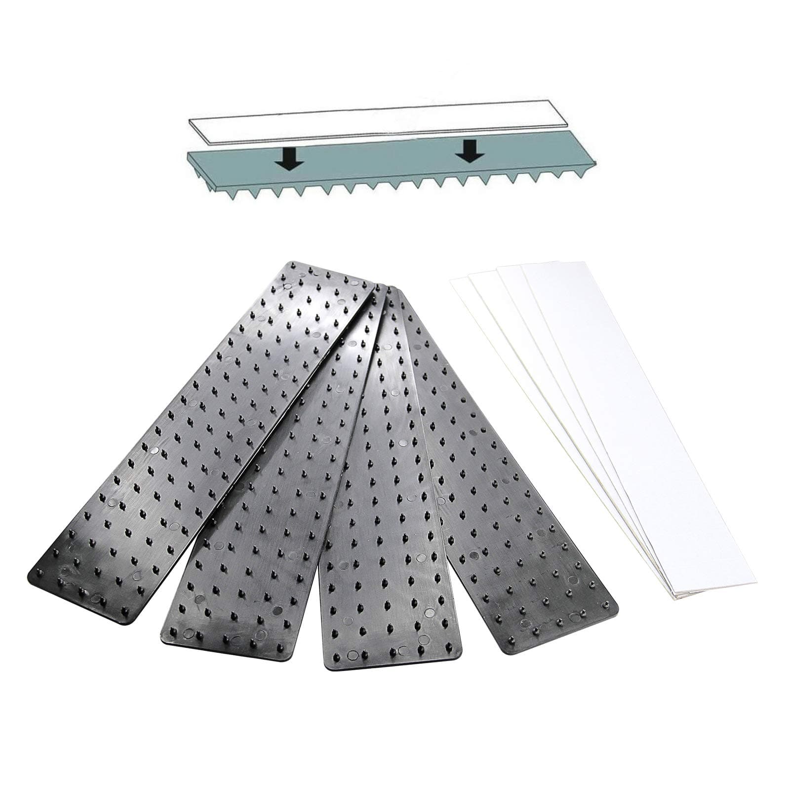 Inlifiny 4pcs Non Slip Mat and Rug Grippers Anti Skid Carpet Rug Hallway Runner Gripper(Black)