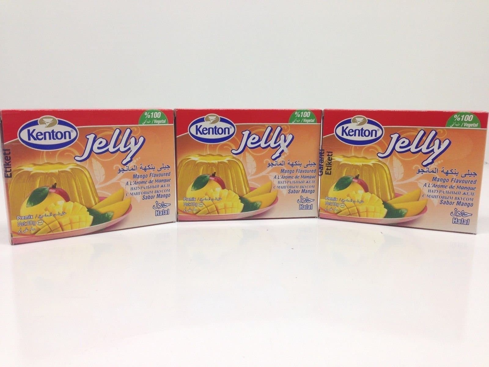 Mango Flavored Jello Powder, Halal, Turkish, Kenton, 3 Pack