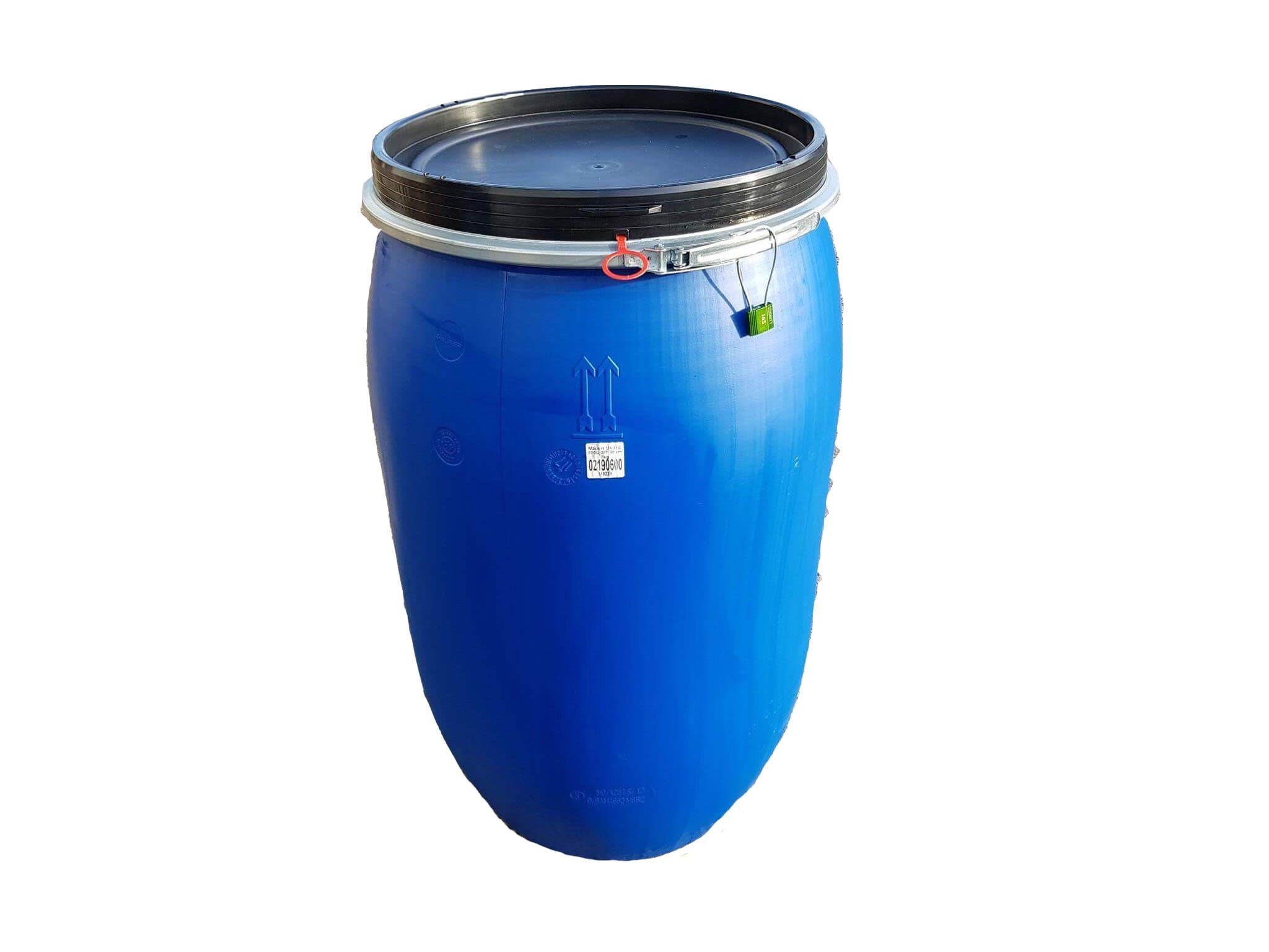 KetoPlastics 220 Litre / 48 Gallon Plastic Drum/Barrel/Container for Shipping/Waste/Feed/Food with Lock
