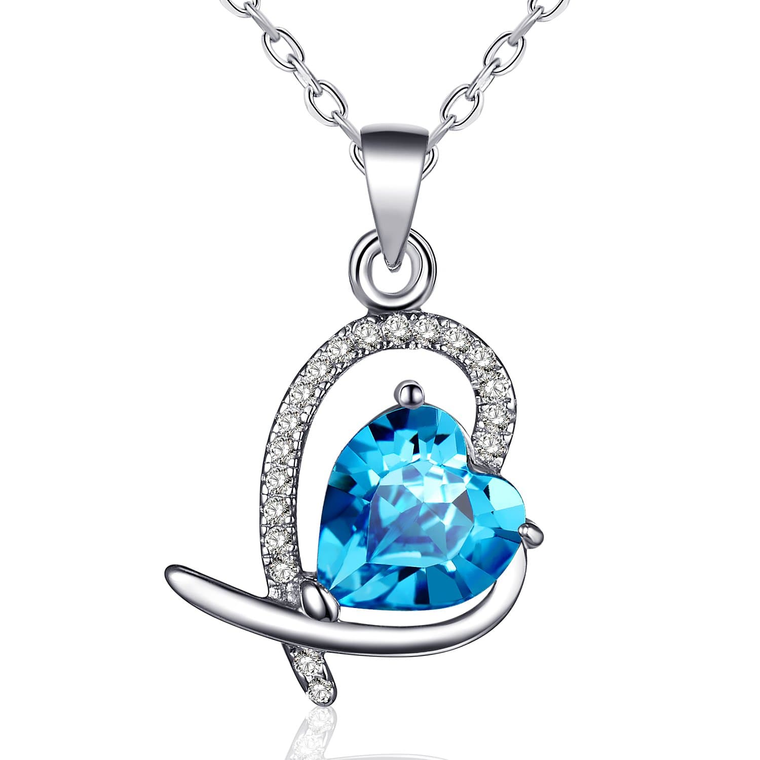 Rosey Necklaces for Women 925 Sterling Silver, Love of Stars River with 18-inch Chain 5A Cubic Zirconia Pendant
