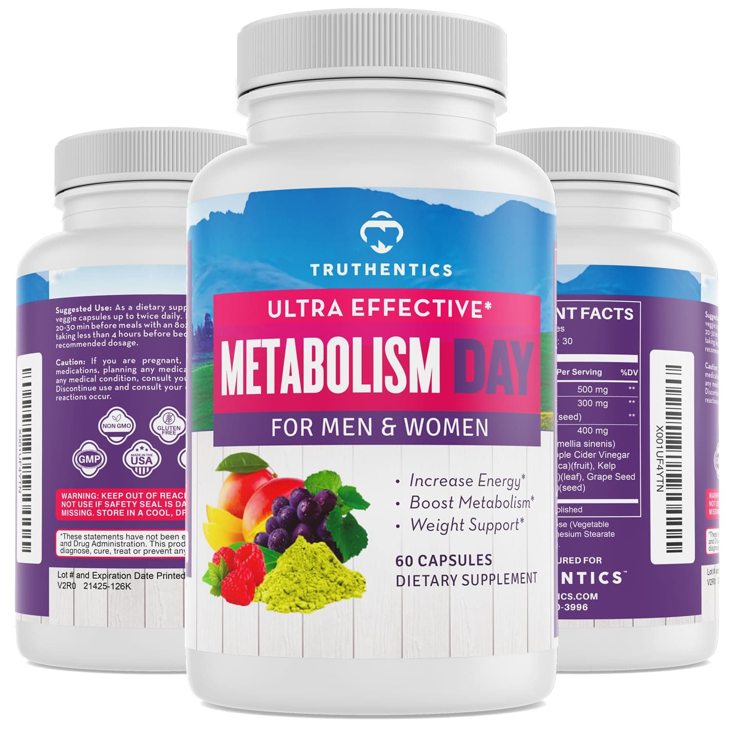 Metabolism Booster Weight Loss Supplement | Best Fat Burner & Carb Blocker | Appetite Suppressant | Energy Booster | Natural Stimulant-free Weight Loss Support Pills For Women And Men | Truthentics