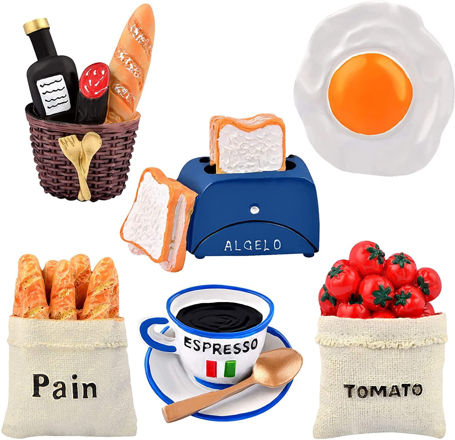 ELECDON Food Fridge Magnets Cute, 3D Resin Refrigerator Magnets Creative Natural Food Shaped Magnets Fall Magnets for Refrigerator, Magnetic Whiteboard or Blackboard 6Pcs