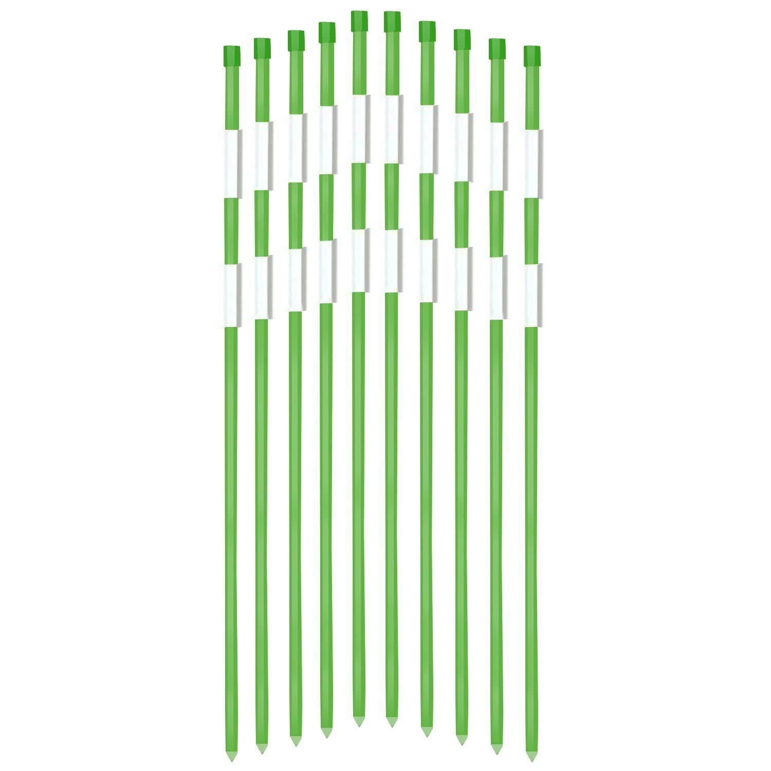 FiberMarker 48-Inch Reflective Driveway Markers Driveway Poles for Easy Visibility at Night 5/16-Inch Diameter Green 20 Pack