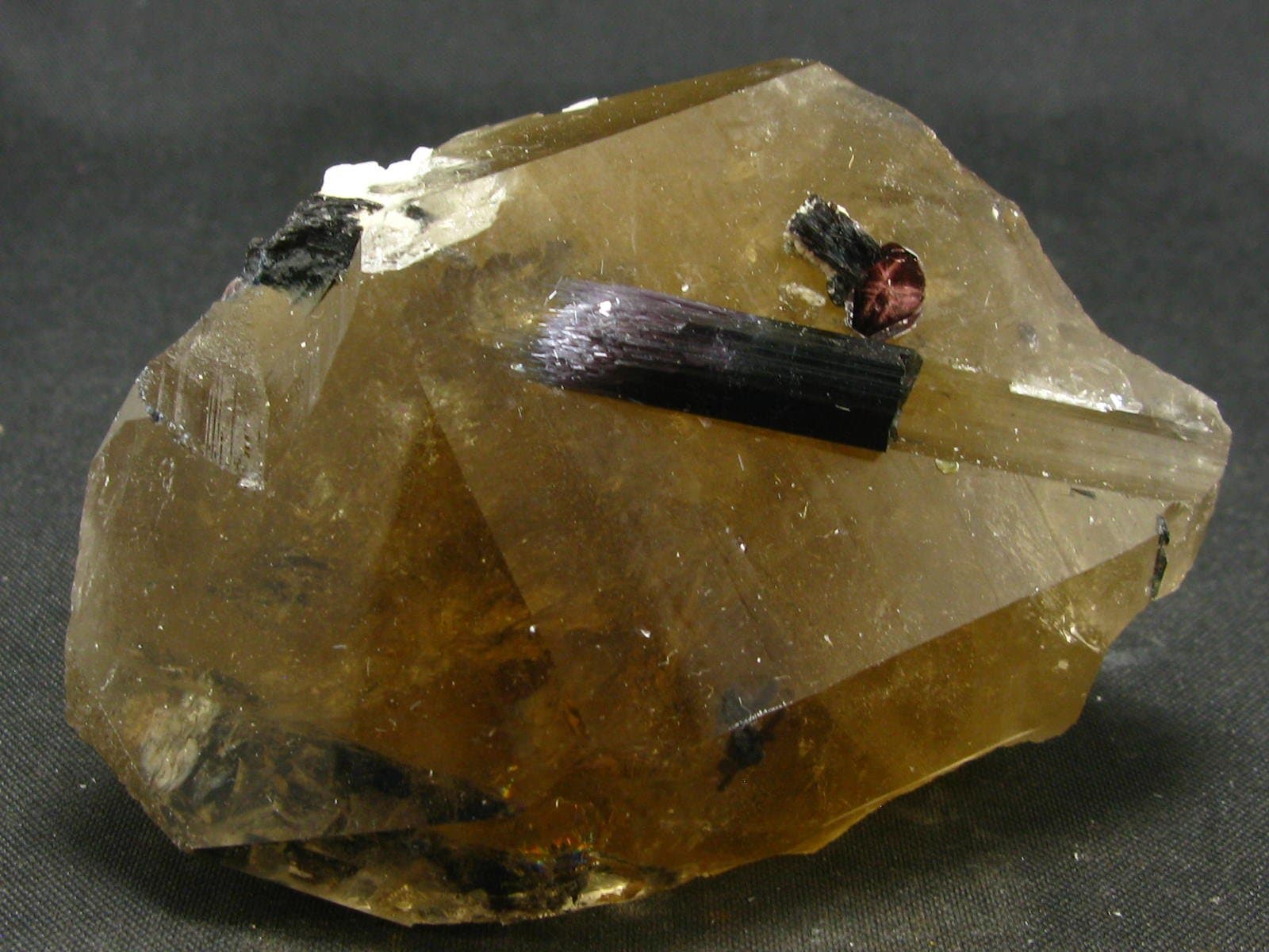Huge Genuine Citrine Crystal With Black Tourmaline From Brazil - 2.8"