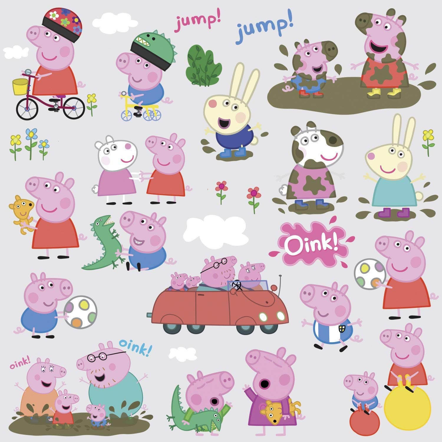 RoomMates RMK3183SCS Peppa The Pig Peel and Stick Wall Decals, One Size