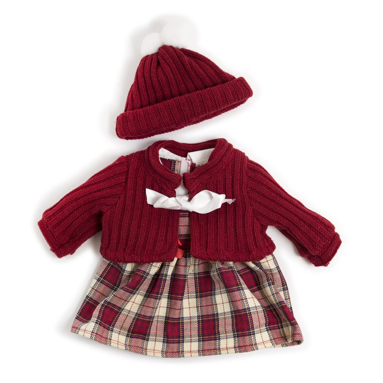 MinilandCONJUNTO FRIO VESTIDO 40CM Cold Weather Dress Set for 40 cm Dolls 31558, Red, 38-40 cm