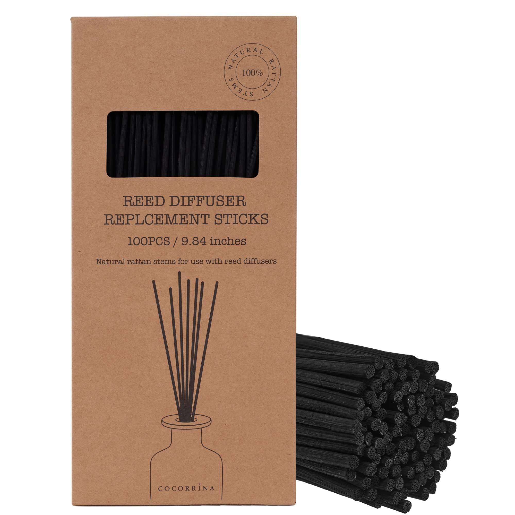 COCORRÍNA 100 x Black Reed Diffuser Sticks