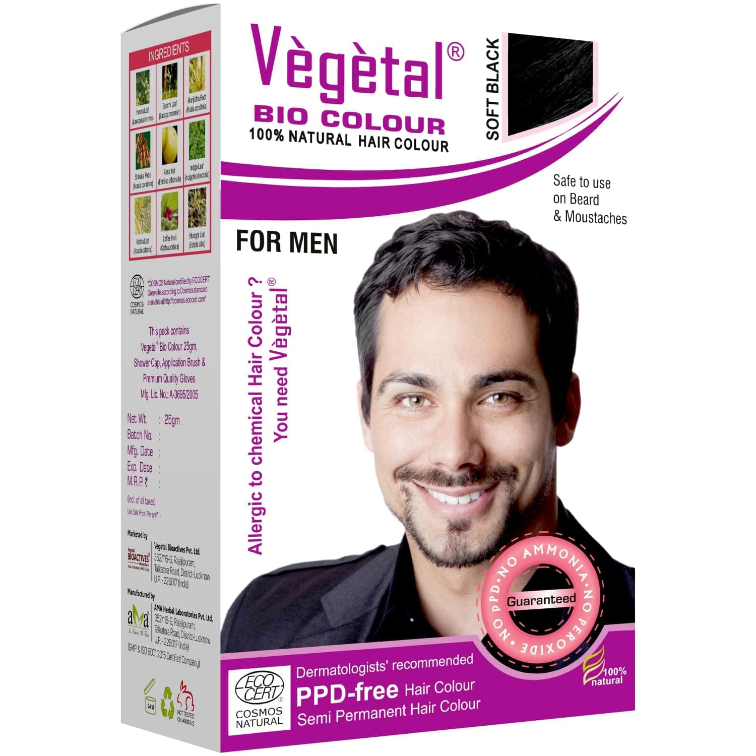 Vegetal Bio Colour - Experience Natural Black Beard Hair Color for Men | Ammo...