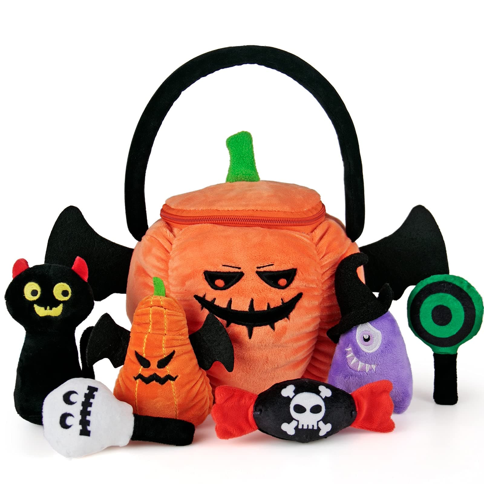 teytoy My First Halloween Baby Toys Pumpkin Set 6 Pcs Halloween Plush Toys for Babies and Toddlers, Stuffed Plush Halloween Pumpkin Baby Gifts, Halloween Party Decoration
