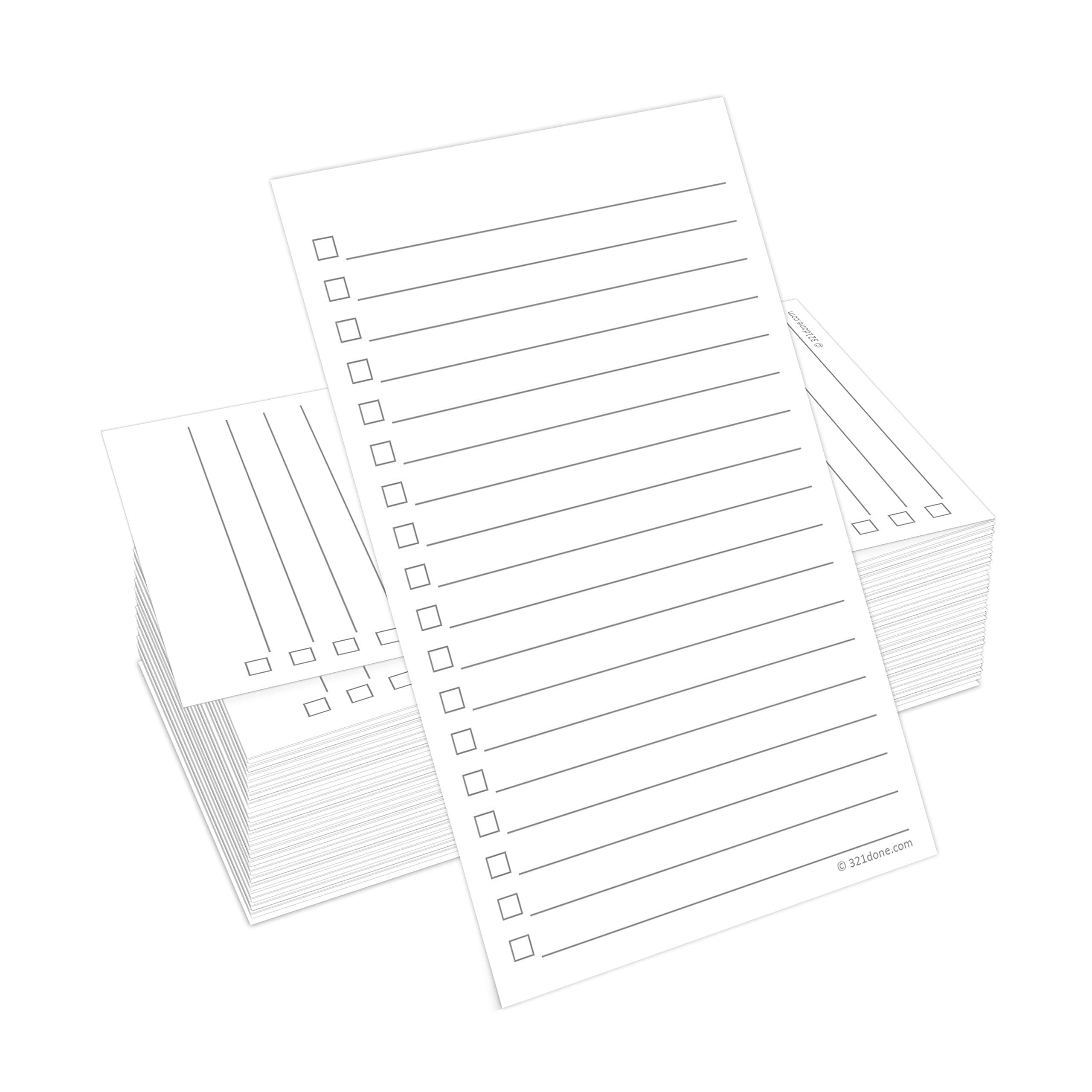 321Done Checklist Cards (Set of 100) 3x5 - Double Sided Index Cards - Notecards with To Do Checkboxes - Thick Card Stock - Made in The USA