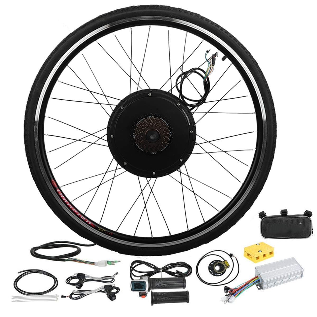 26" Electric Bike Conversion Kit, 48V 1500W Rear Wheel Electric Bicycle Motor Conversion Kit for E-bike Cycling Hub, With Upgrade Smart Motor Controller, Twist Throttle, Dual Mode Controller