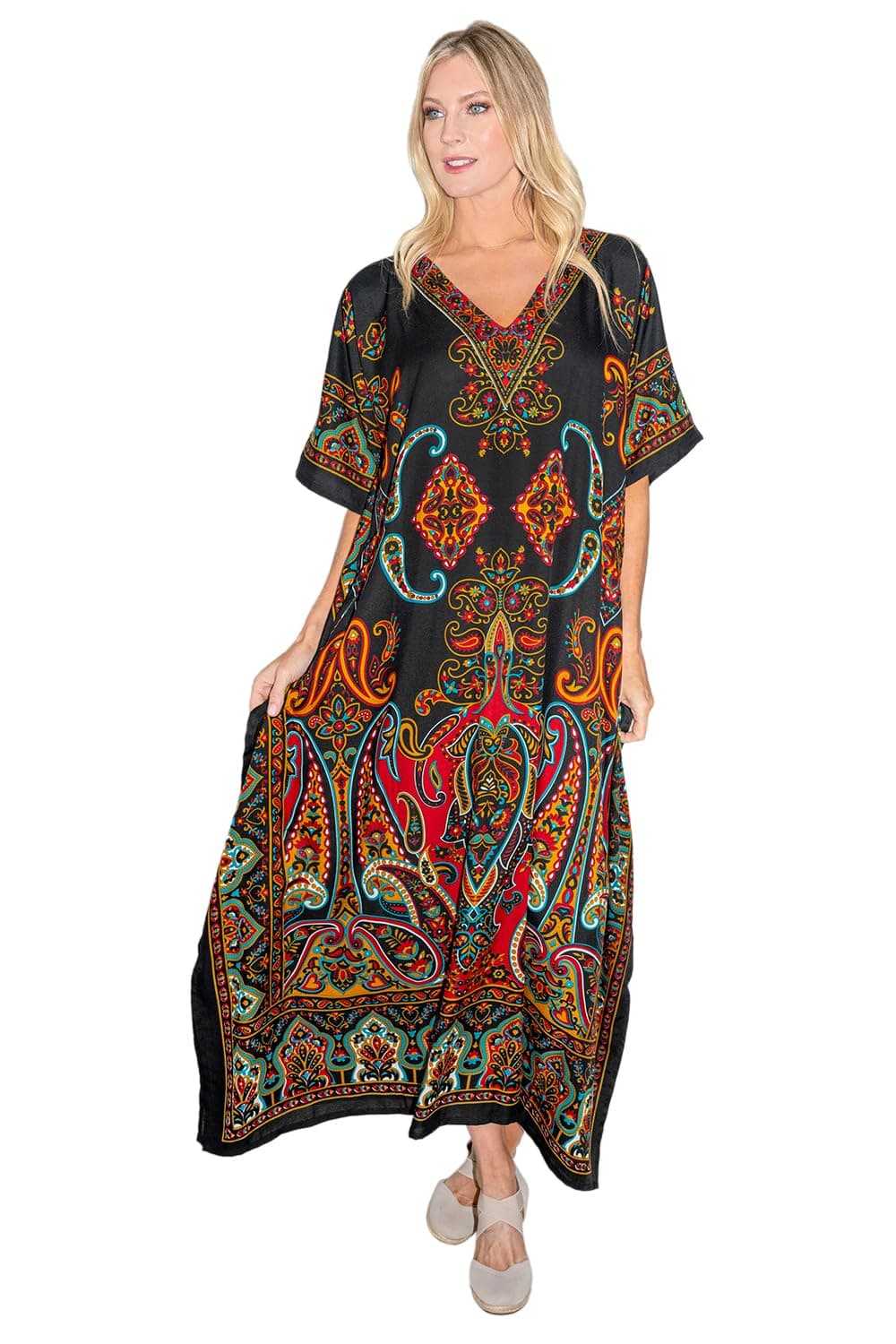 Miss Lavish London Kaftan Dresses for Women Beach Coverups Plus Size African & Dubai Kaftans Ideal for Loungewear & Swimwear