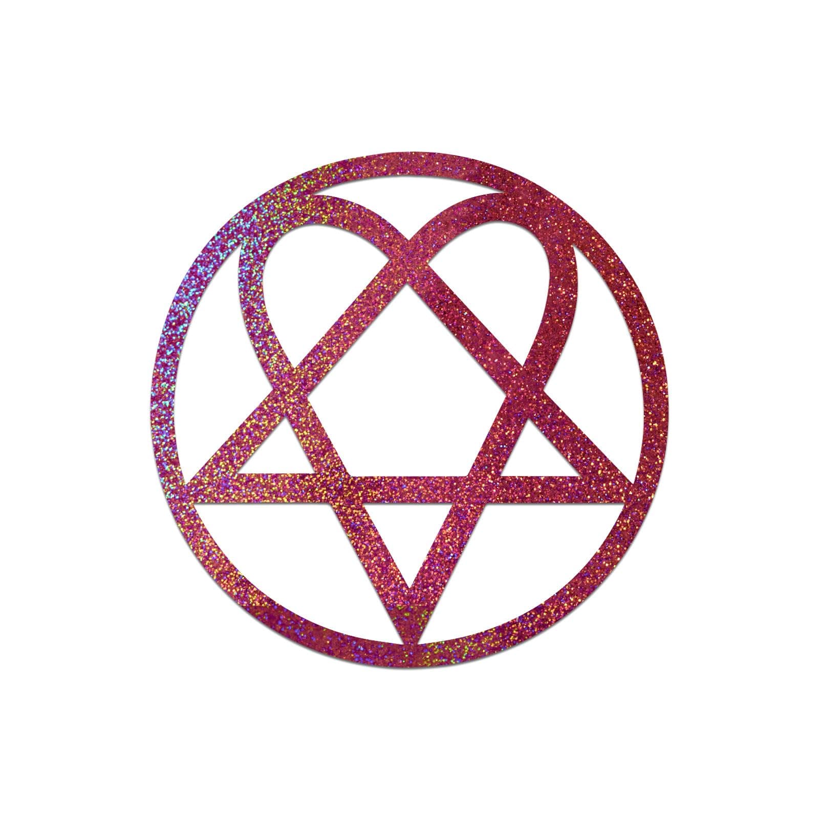 SoCoolDesignHeartagram Sticker Vinyl Decal Notebook Car Window Laptop 7" x 7" (Pink Holographic)