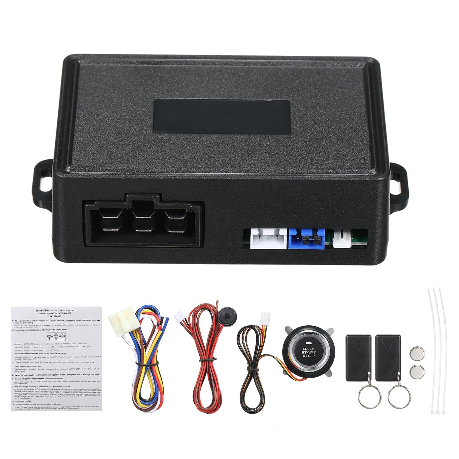 – Labymos Car Keyless Entry Starter System Engine Start Alarm System 12V Car Remote Starter Stop System
