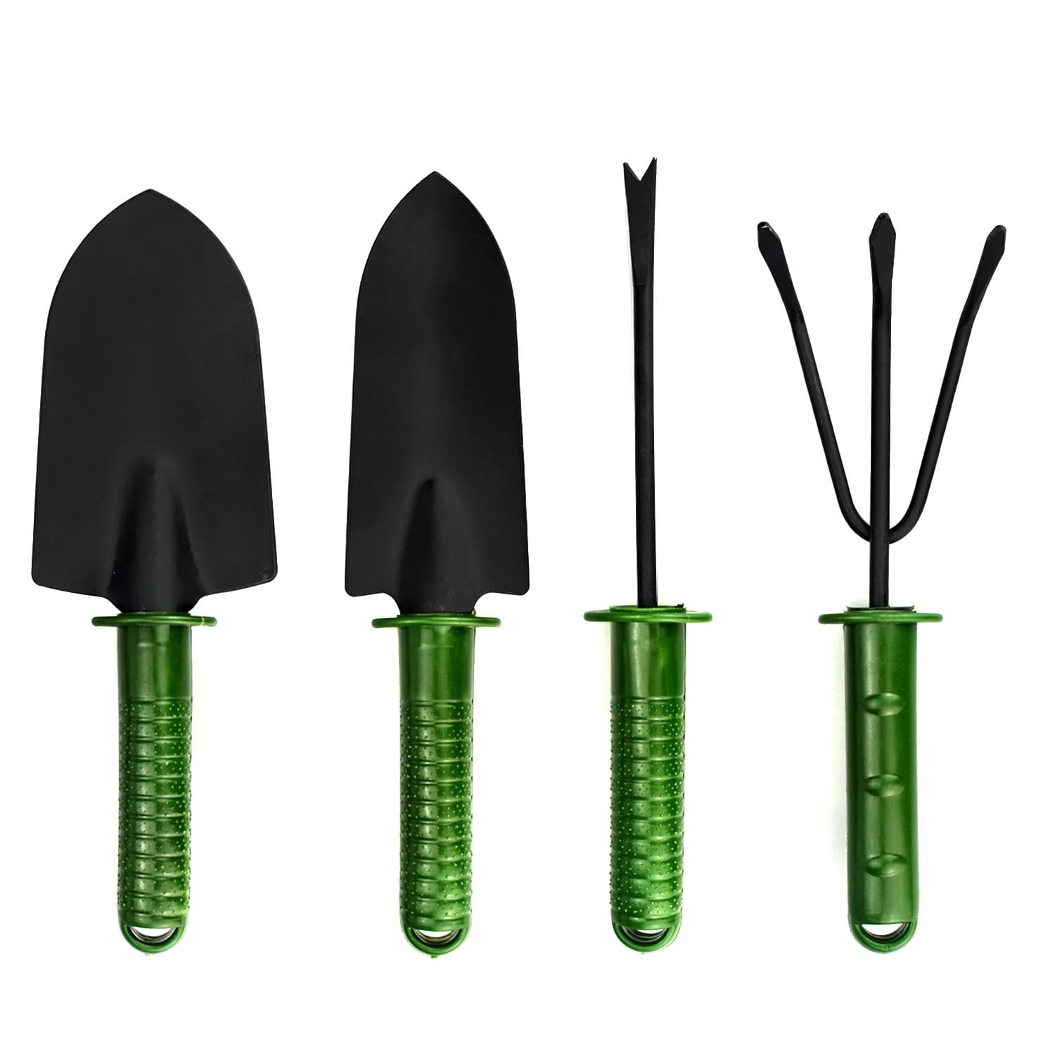 Ergonomic Garden Tools, 4 Pieces Tool Set Includes Small Shovel/Weeder/Rake/Trowel
