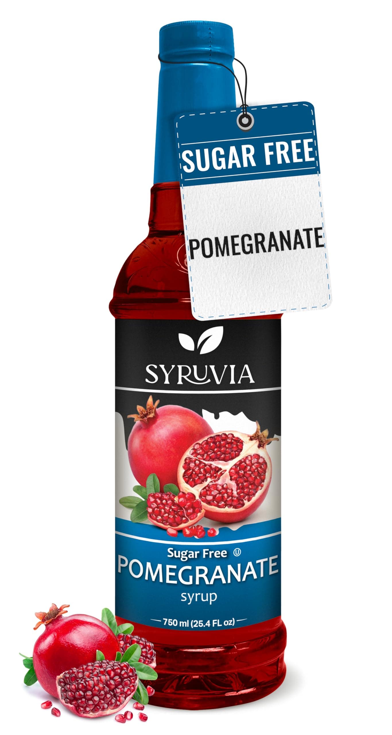 Sugar-Free Pomegranate Syrup, Flavored Syrup for Drinks, Cocktails, Lemonades, Iced Teas, and Desserts – 25.4 fl oz