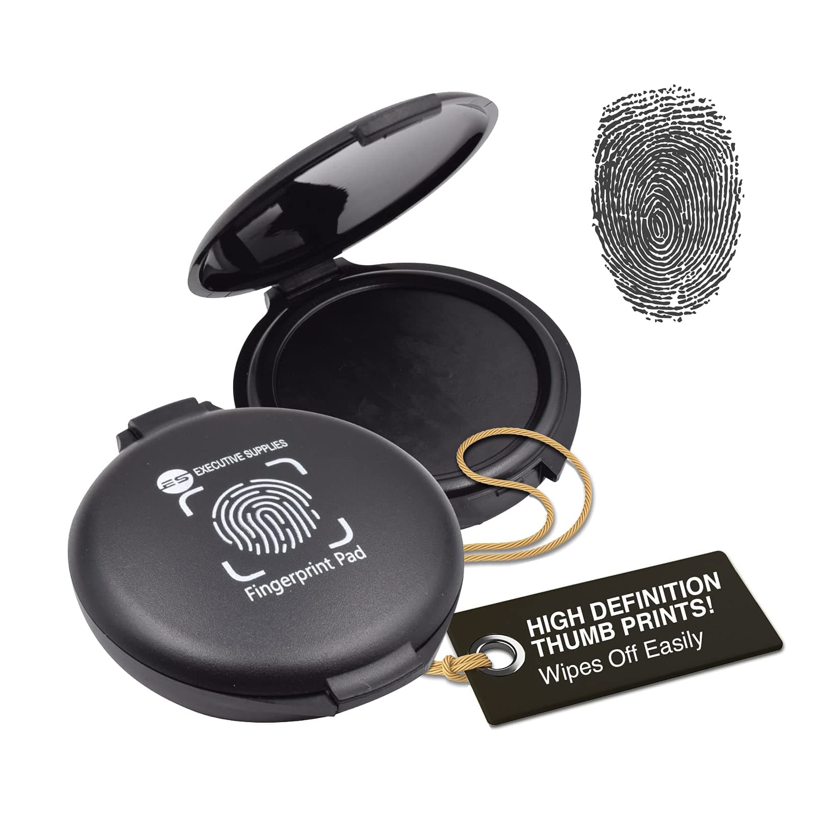 Fingerprint Ink pad, inkless Thumb Print Stamp pad, Black, for Notary Supplies, Identification Security ID Fingerprint Cards, Law Enforcement Fingerprint kit,Finger Print Stamp pad