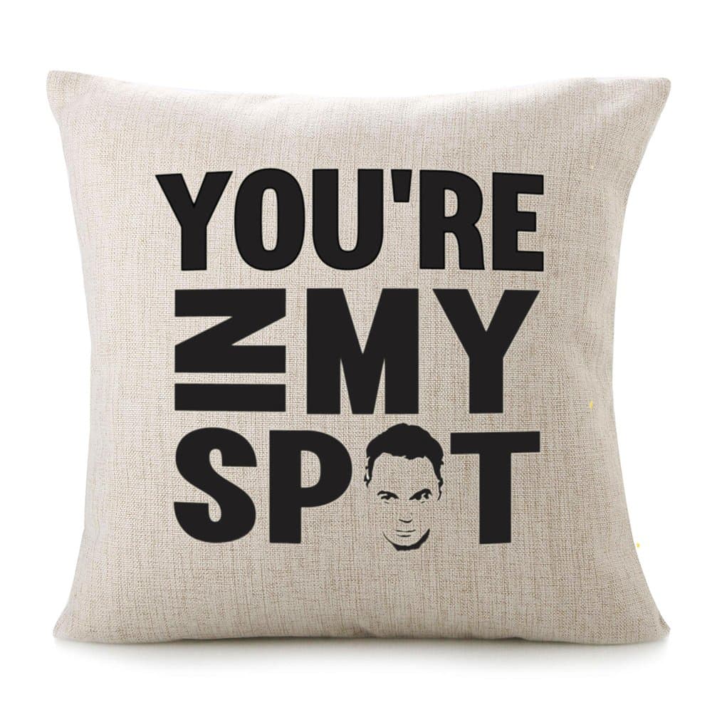 Cotton Linen Throw Pillow Case - You're in My SPOT Home Decor Wedding Gift Engagement Present Housewarming Gift Cushion Cover 18 X 18