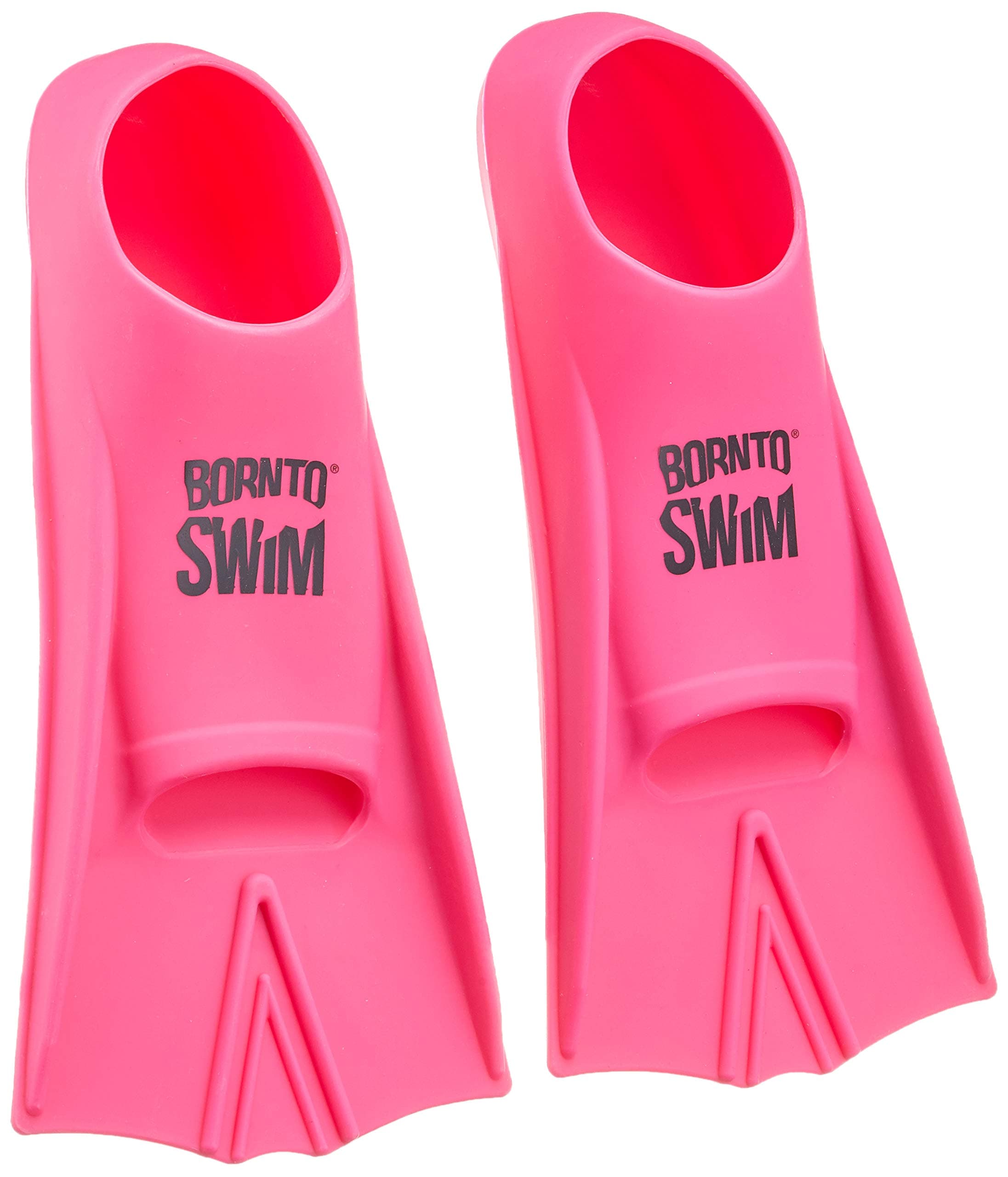 BORN TO SWIM Kids Silicone Short Fins • Soft and Light Swimming Flippers for Children • Non-slip Grip •