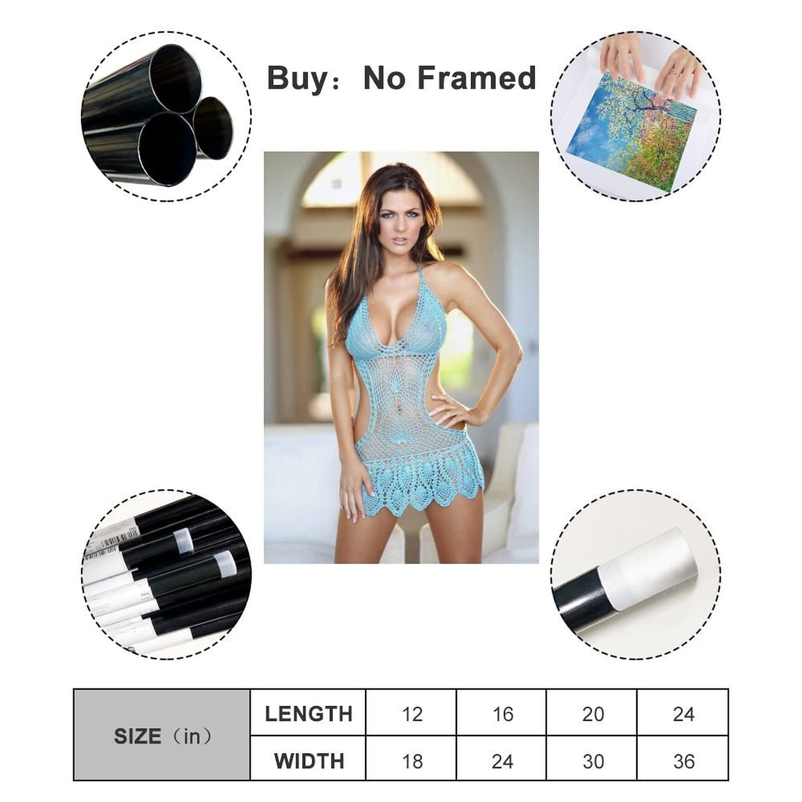 HAOMEI Jillian Beyor Bikini Sexy Poster Poster Decorative Painting Canvas Wall Art Living Room Posters Bedroom Painting 16x24inch(40x60cm)