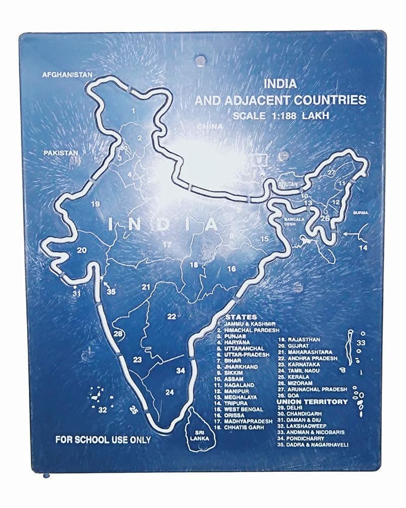 Plastic India Map Stencil (19 cm x 15.5 cm x 0.5 cm, Multicolor)