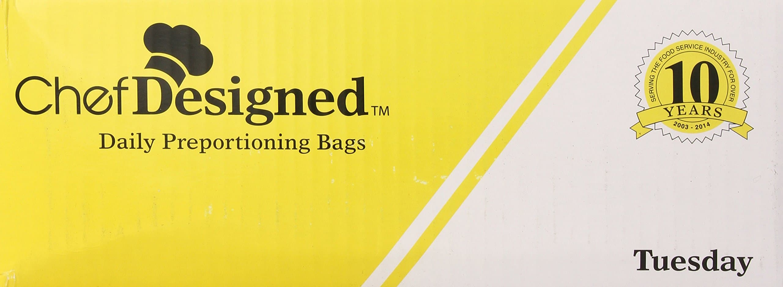 Chef Designed Daily Preportioning Bags Labeled Tuesday, 10 x 8.5 Inch, 2000 Count