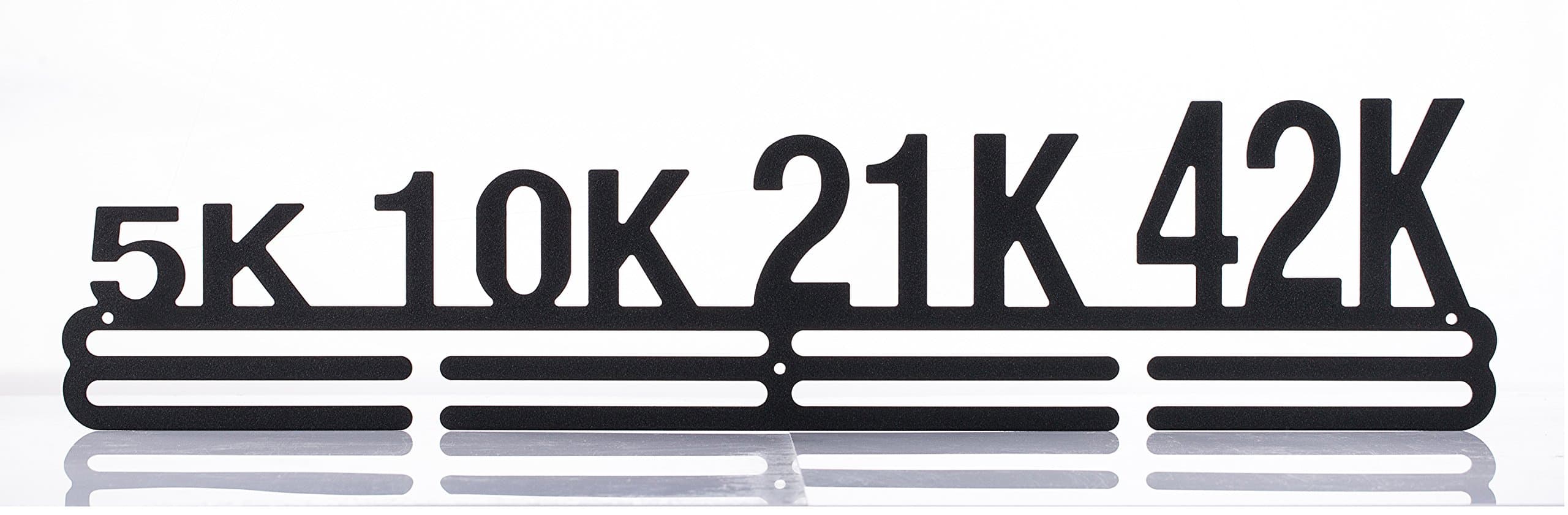 Sports Medal Holder Medal Hanger Display 5K,10K,21K,42K Running Carbon Steel Professional Wall Mount black