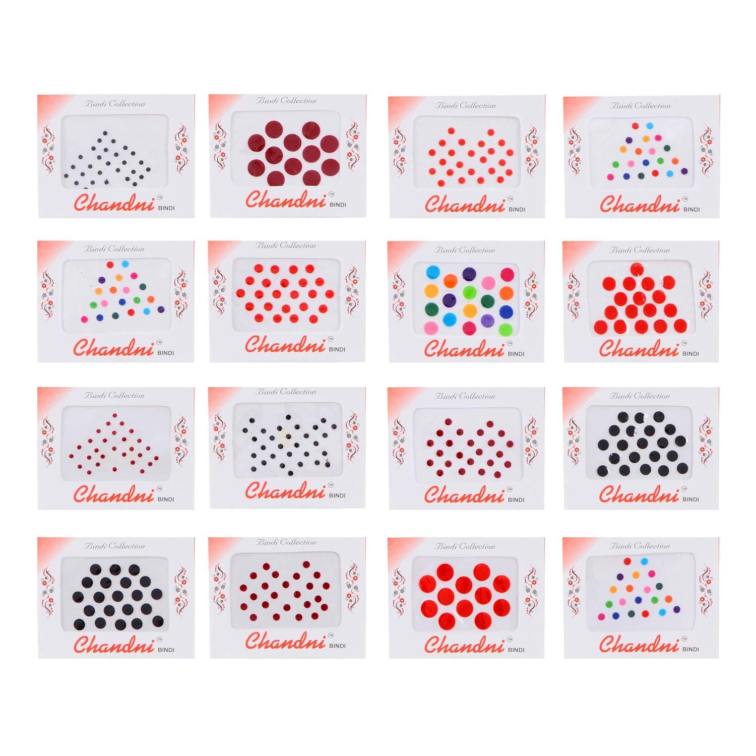 Premium Bindi Face gems tattoo Body Glitter(PACK OF 16) long Multicolored Tika Forehead stickers Jewelry Bindi AHB001