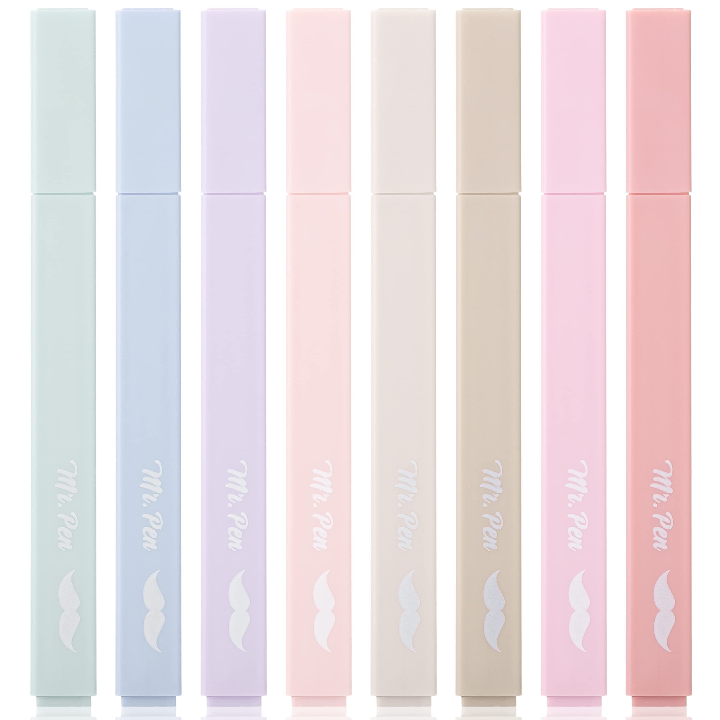 Mr. Pen- Aesthetic Highlighters, 8 Pieces Chisel Tip, Mute Pastel Colors, Smud-proof Bible Highlighters, Pastel Highlighters, Highlighters, Assorted Colors, Pastel Highlighters, Pastel Highlighters,