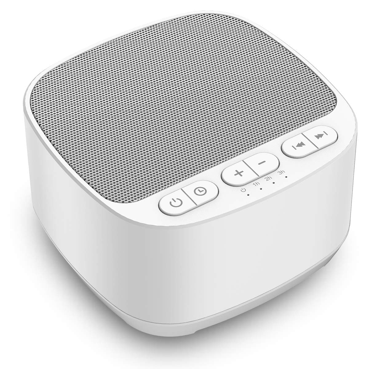 Magicteam Sleep Sound White Noise Machine with 40 Natural Soothing Sounds and Memory Function 32 Levels of Volume Powered by AC or USB and Sleep Timer Sound Therapy for Baby Kids Adults (White)