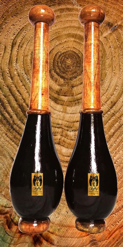 Jeffry: Indian Clubs 7lb Pair - Walnut - Tear Drops