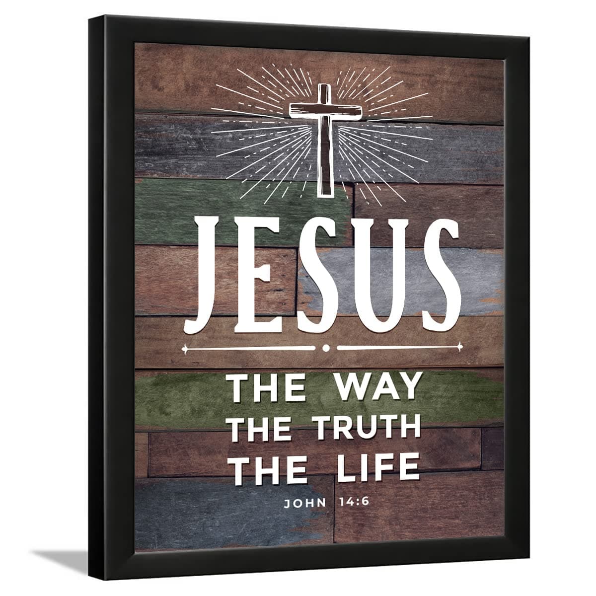 Jesus Quotes Wall Frames - Christmas Quotes Wall Frames - Christian Walla frameas - Bible Verses Walla Decor - (14 X 11 Inches) (JESUS The Way - Vintage)