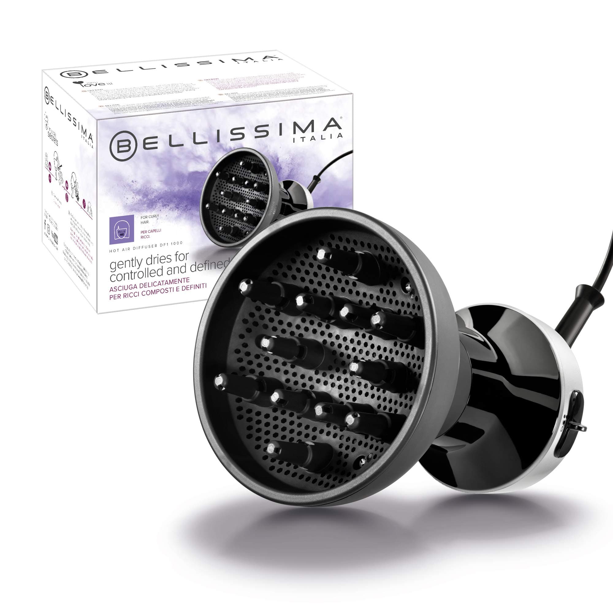 Bellissima Diffon DF1 1000 Hot Air Diffuser for Curly Hair, 11809