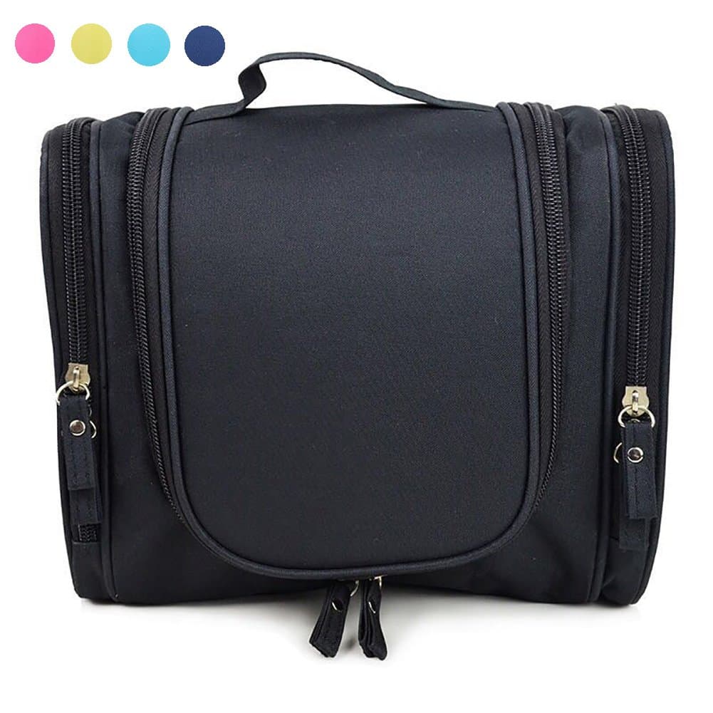 Hanging Toiletry Bag Multifunction Cosmetic Bag for Women Girls Portable Travel Waterproof Cosmetic Make up Bag case for Women Men with Sturdy Hook Heavy Duty (Black)