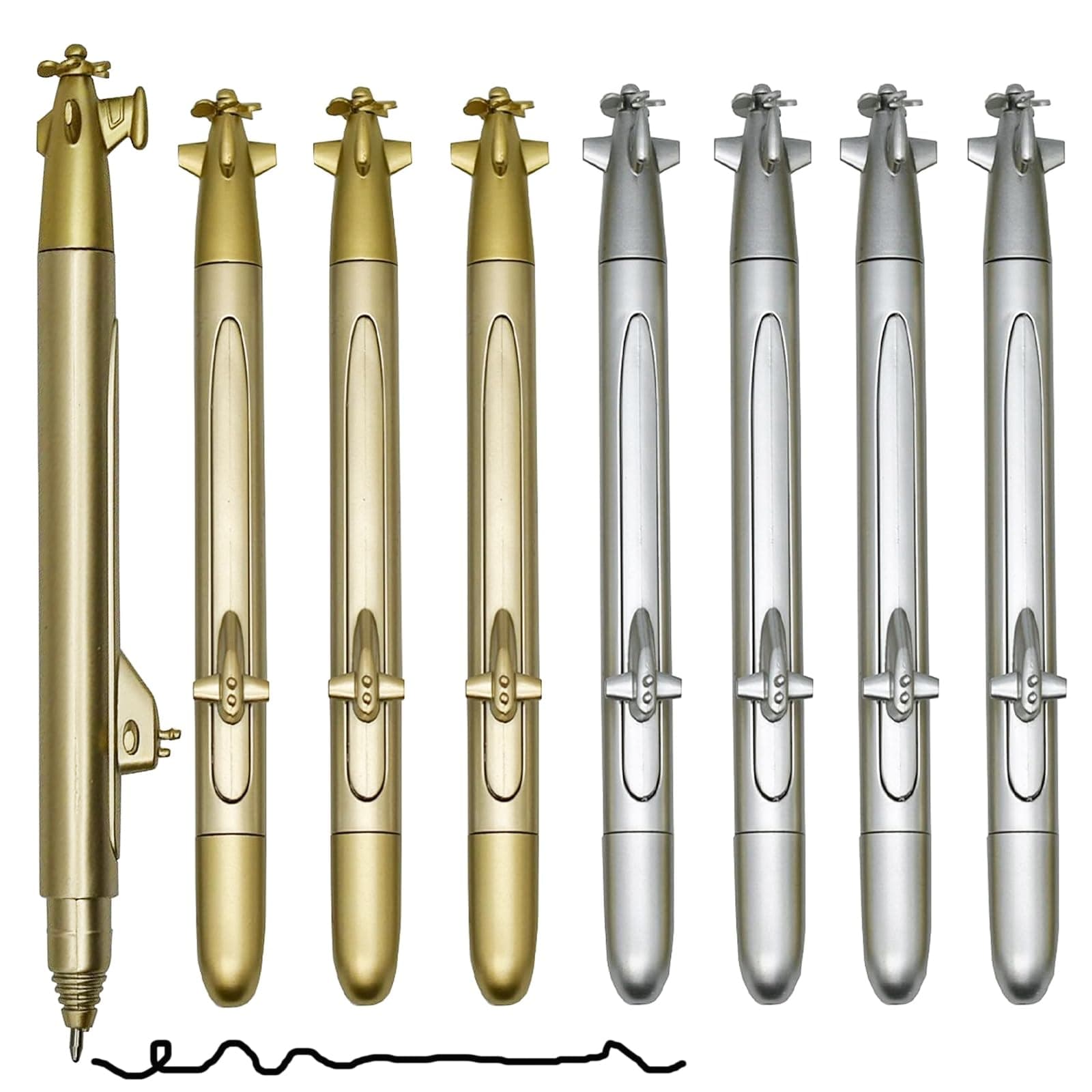 Maydahui 8 PCS Submarine Ballpoint Pens Black Ink Creative Spacecraft Shape Pen for Navy Students Party