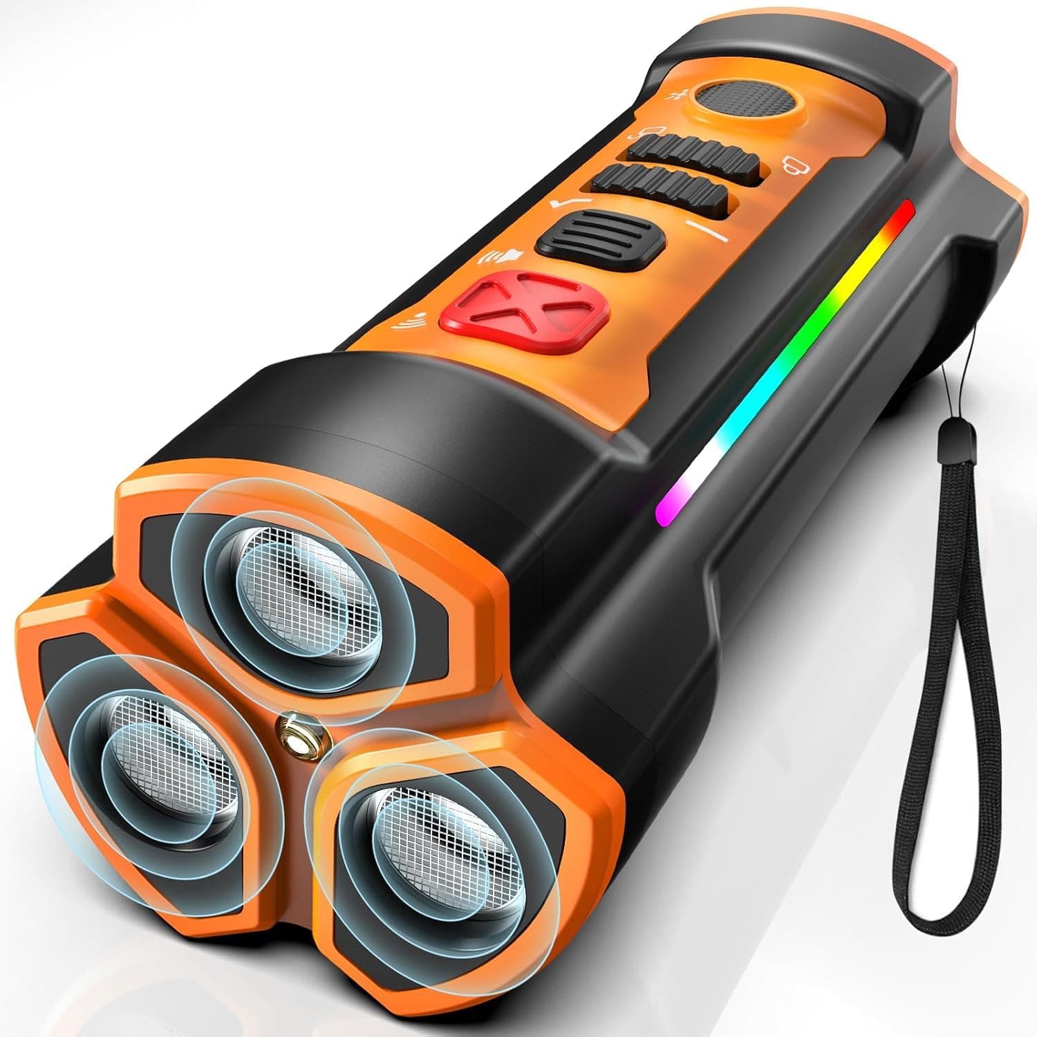 Dog Bark Deterrent Devices 2024 Release Anti Barking Device for Dogs Barking Silencer in 55FT Indoor Outdoor 3X Head Anti Bark Device with Flashlight &Party Flashlight Portable Training Tool