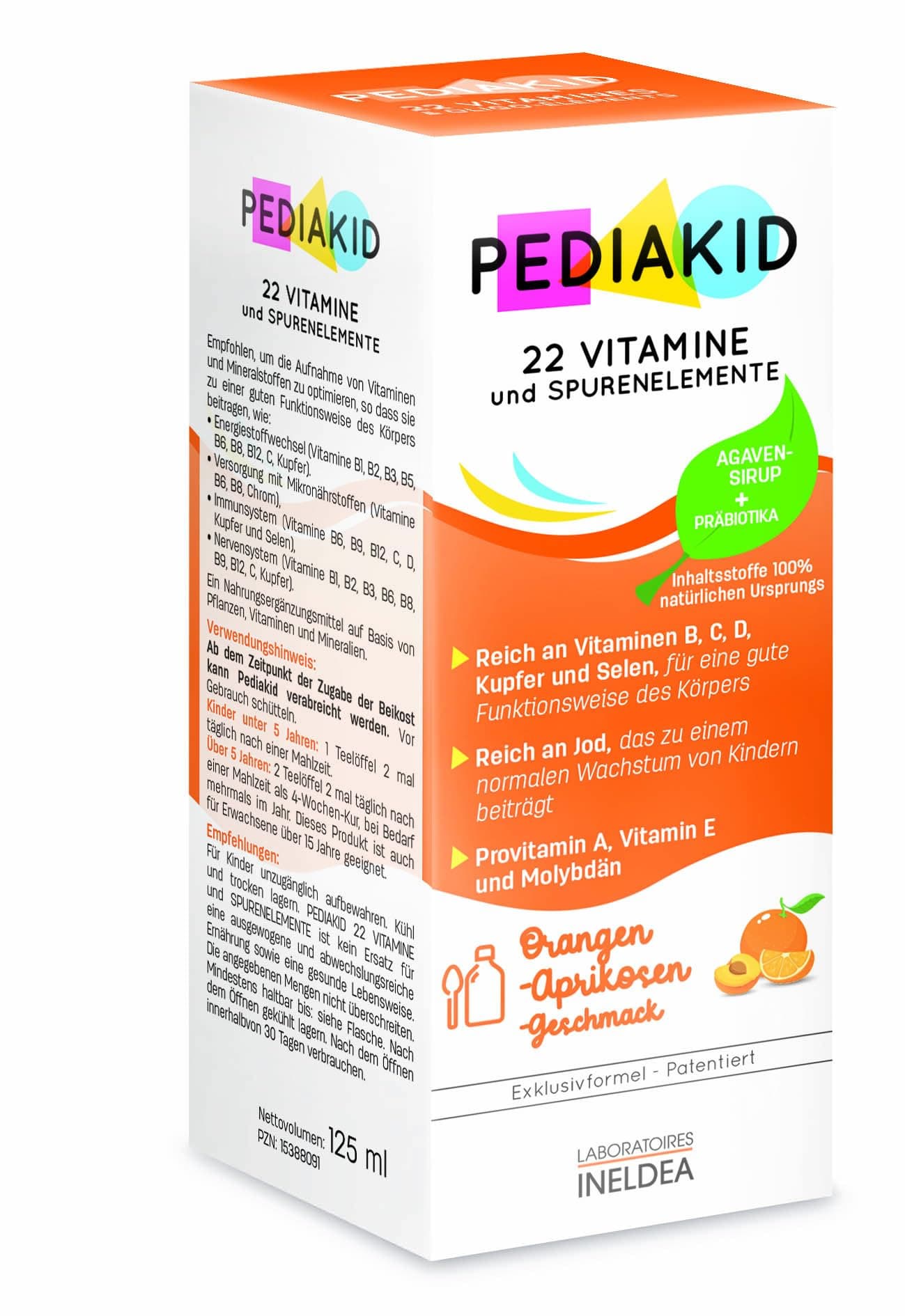 Pediakid 22 Vitamins and Trace Elements 125 ml of Ineldea