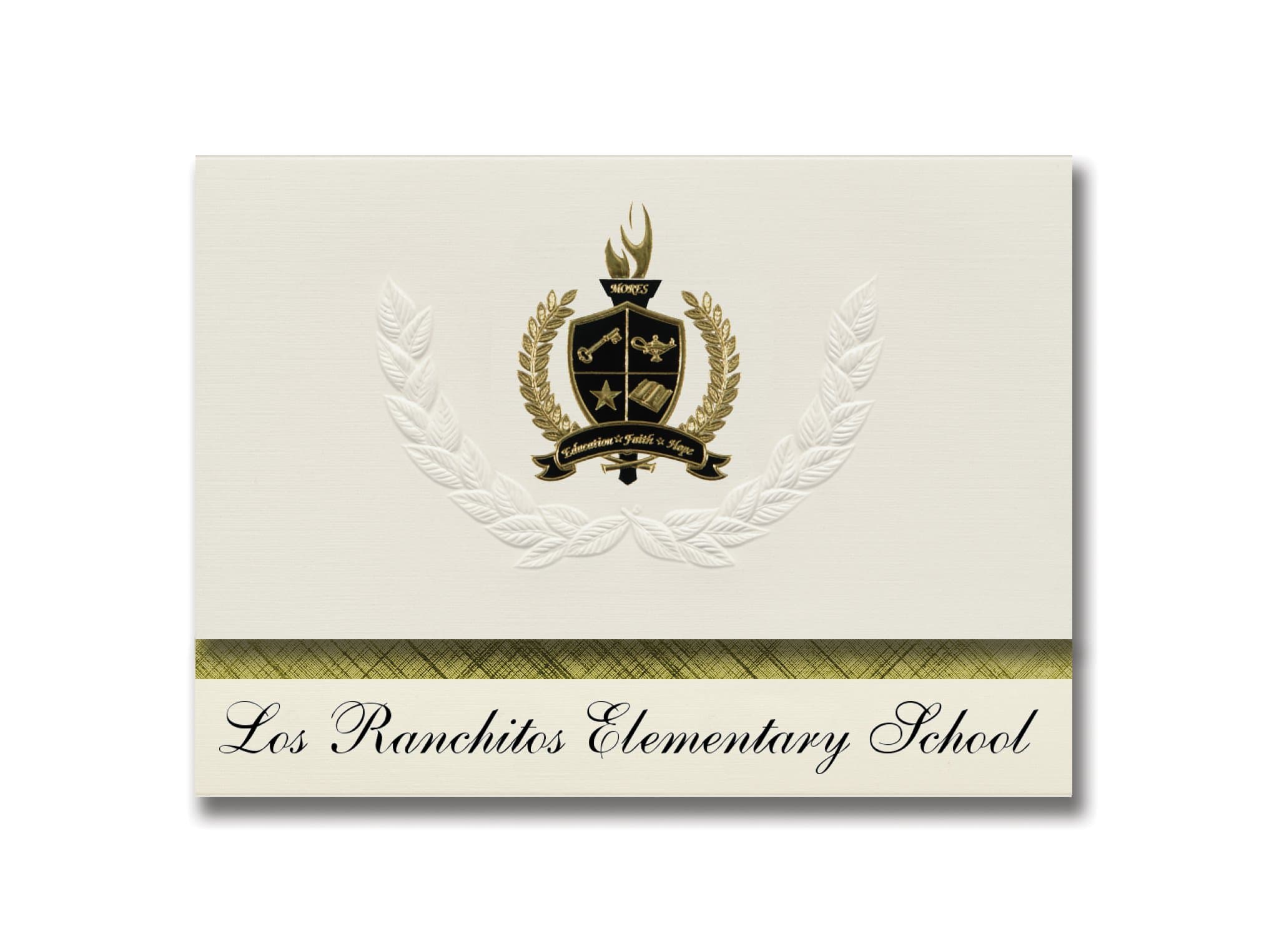 Signature Announcements Los Ranchitos Elementary School (Tucson, AZ) Graduation Announcements, Presidential style, Basic package of 25 with Gold & Black Metallic Foil seal