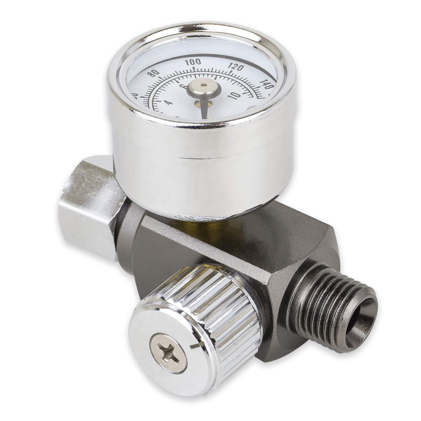 Tool Guy Republic Air Adjusting Regulator Valve with Pressure Gauge for Spray Guns and Air Tools (1/4 NPS)