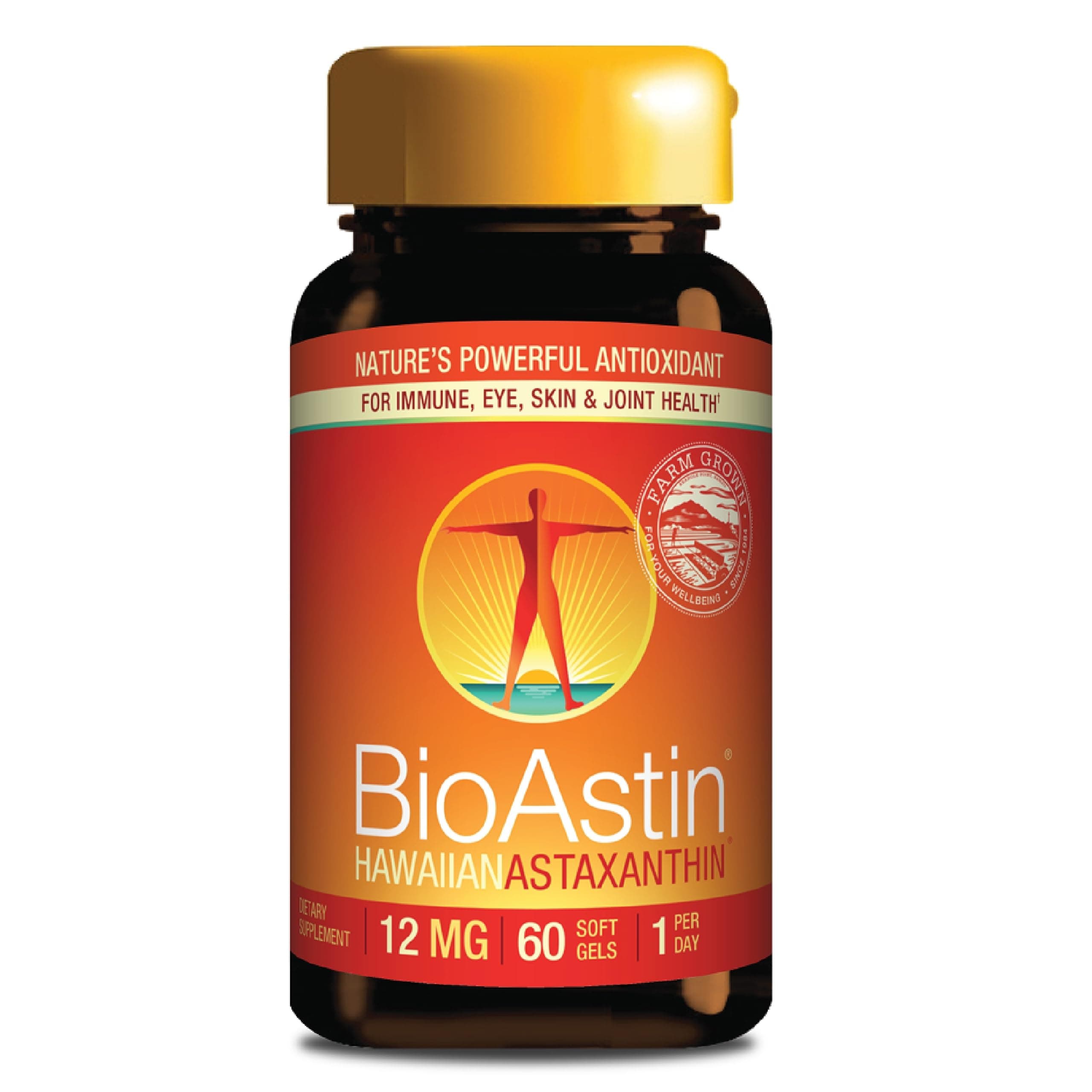 Nutrex Hawaii, BioAstin Hawaiian Astaxanthin 12 mg, Boosts Immunity and Supports Eye, Skin and Joint Health, 60 Count