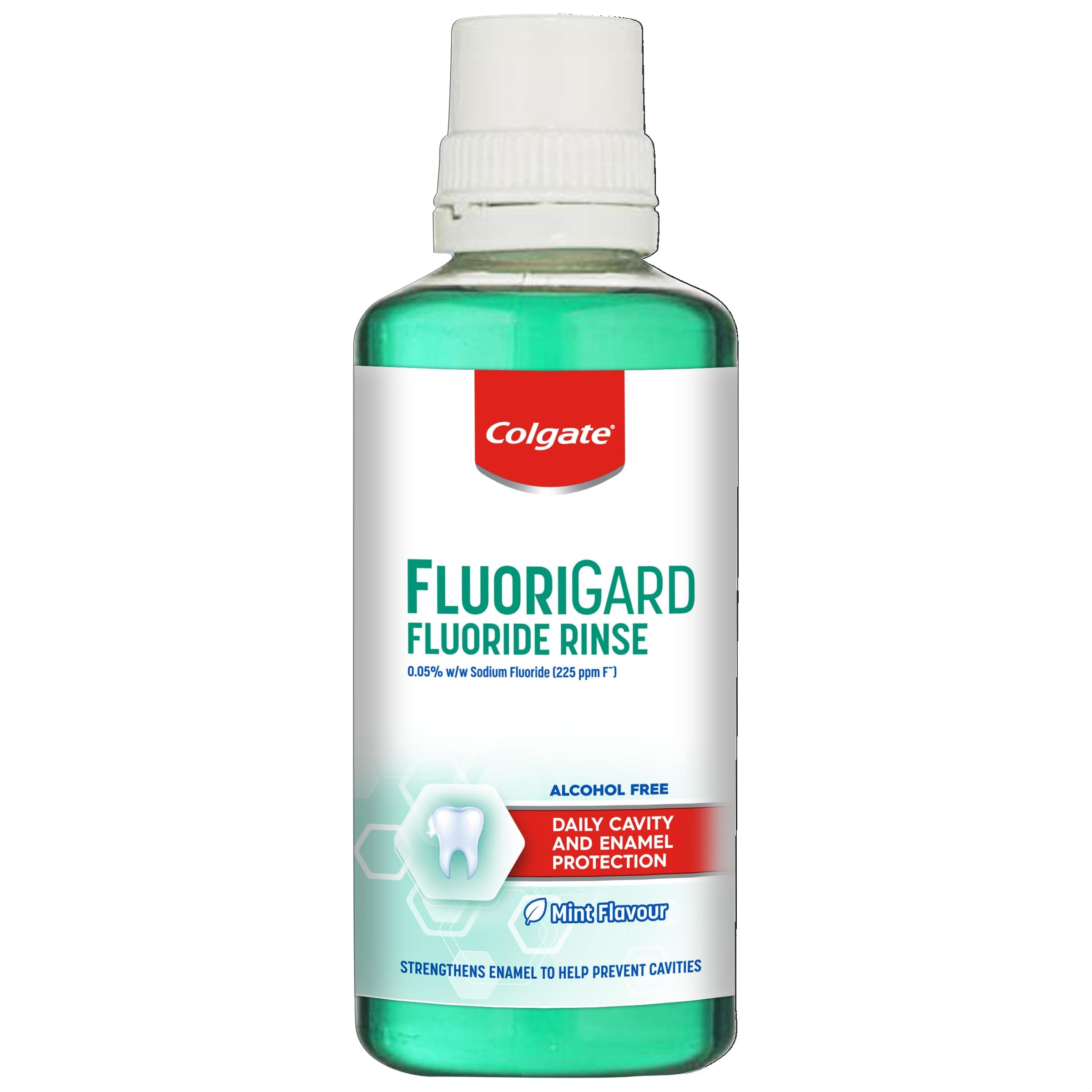 Fluorigard Fluoride Rinse (Alcohol Free) Mouthwash 400 ml, Prevents Tooth Decay, Strengthens Enamel, Prevents Mineral Loss, Mint Flavour