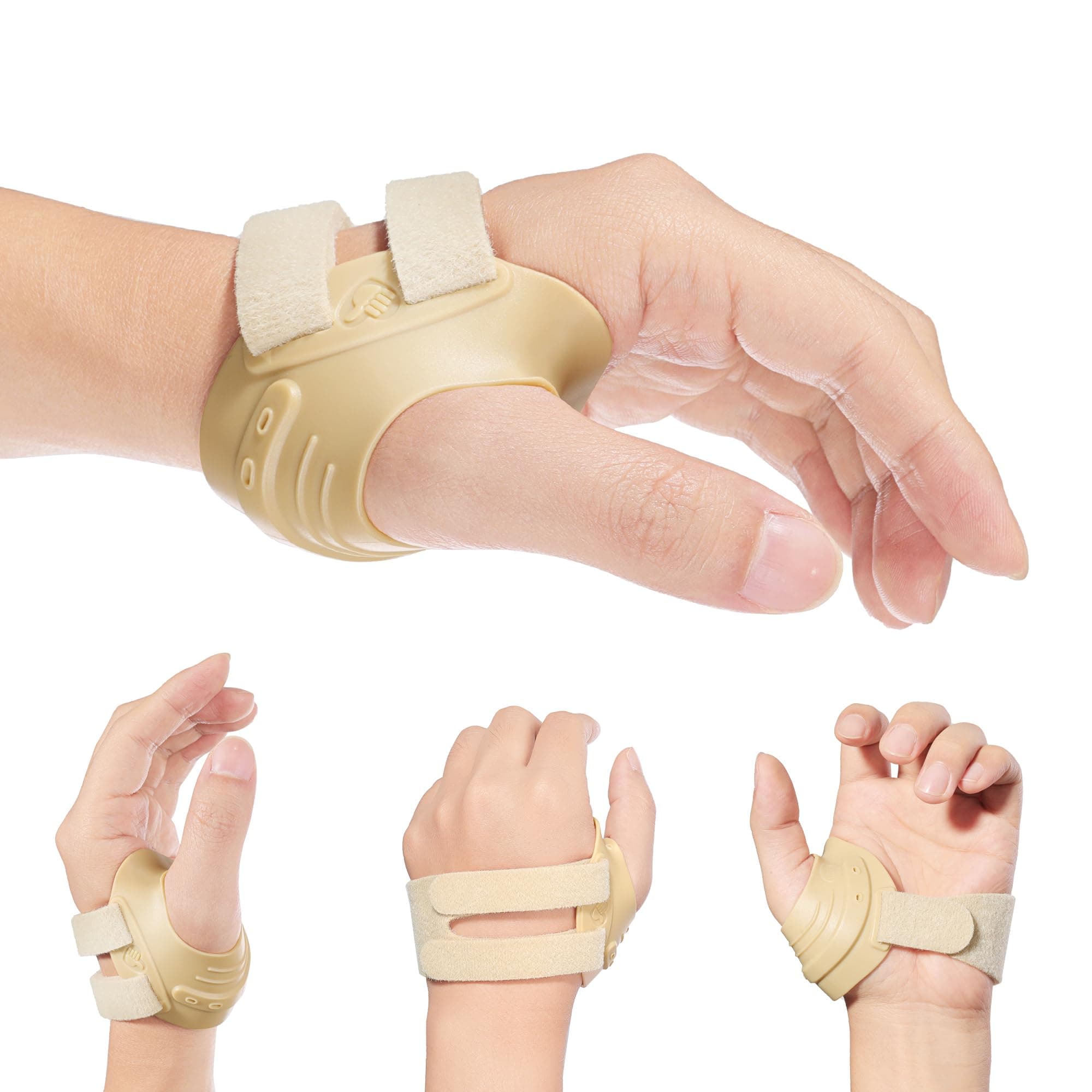 AKSO MEDICOS CMC Thumb Brace - Comfortable Thumb Splint for CMC Joint Pain, Osteoarthritis, Tendonitis, Arthritis, CMC Joint Thumb Arthritis Brace for Women & Men (Left Hand, Medium, Beige)