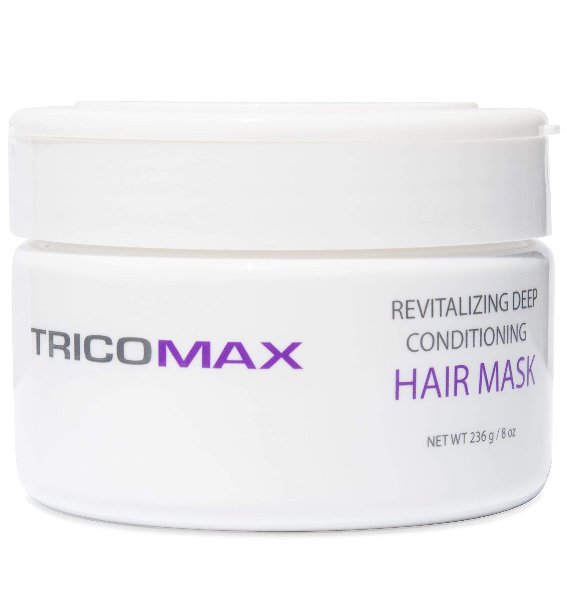 Tricomax Natural Hair Revitalizing Deep Conditioner for Men and Women | Olive Oil, Shea Butter, Avocado Oil | Designed for Natural Hair Growth/ Damaged Hair | 8 oz