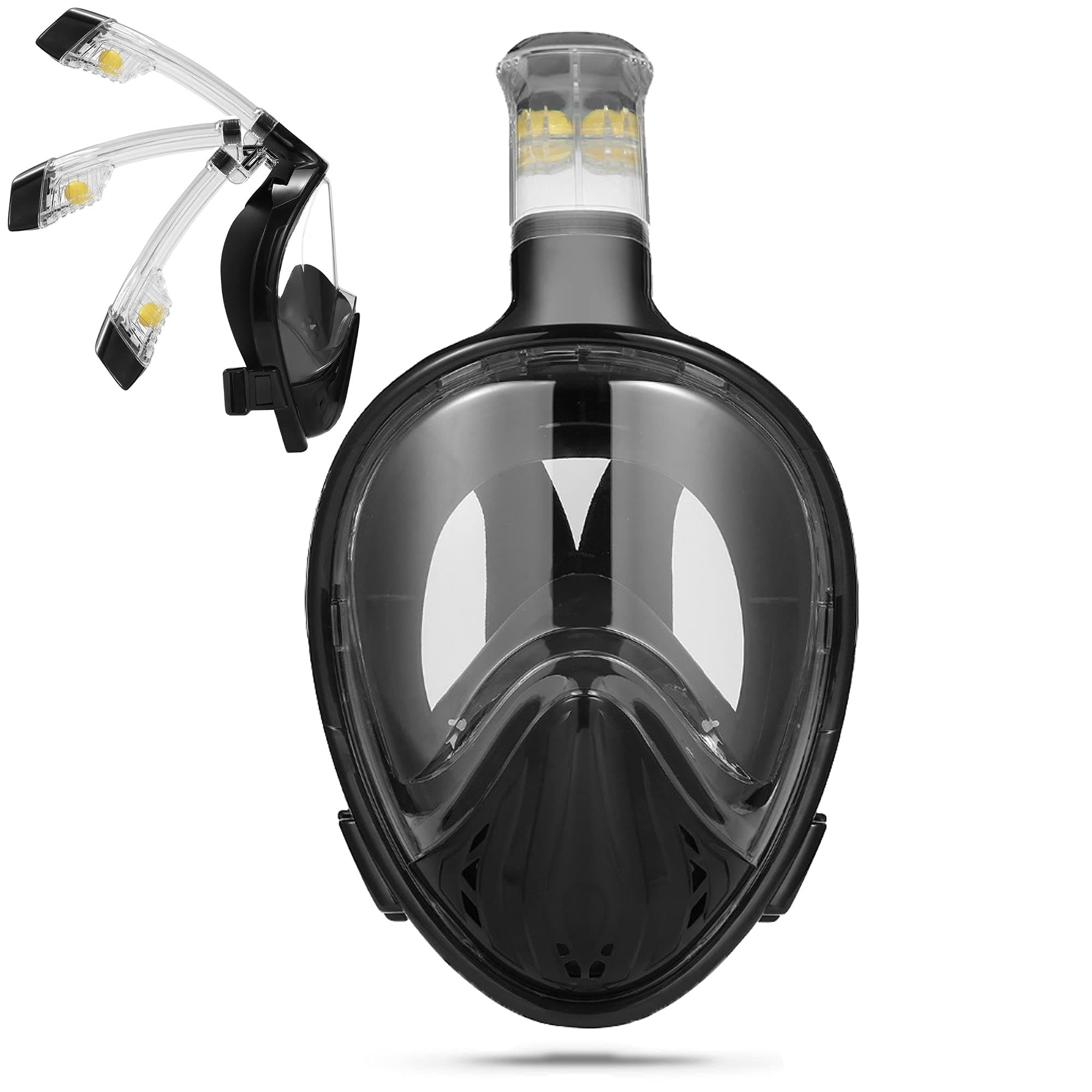 SeaTouch Premium Full Face Snorkeling Mask Black for Man and Women Easybreath Snorkeling Mask (SM - Small)