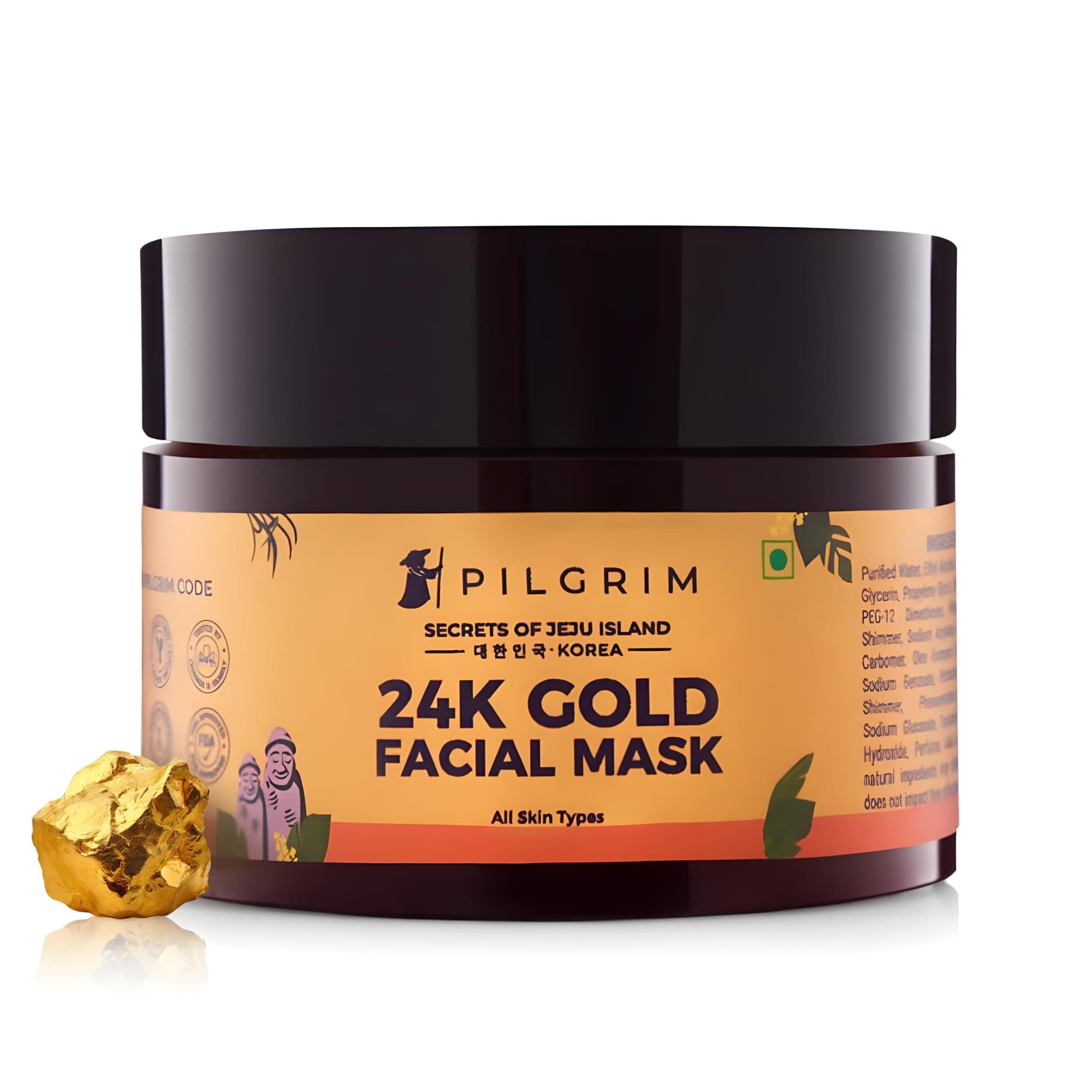24K Gold face mask for glowing skin | 24K Gold face pack for glowing skin, skin hydrating, boosts collagen and restoring skin radiance | For All Skin Types | For Men & Women | 50gm
