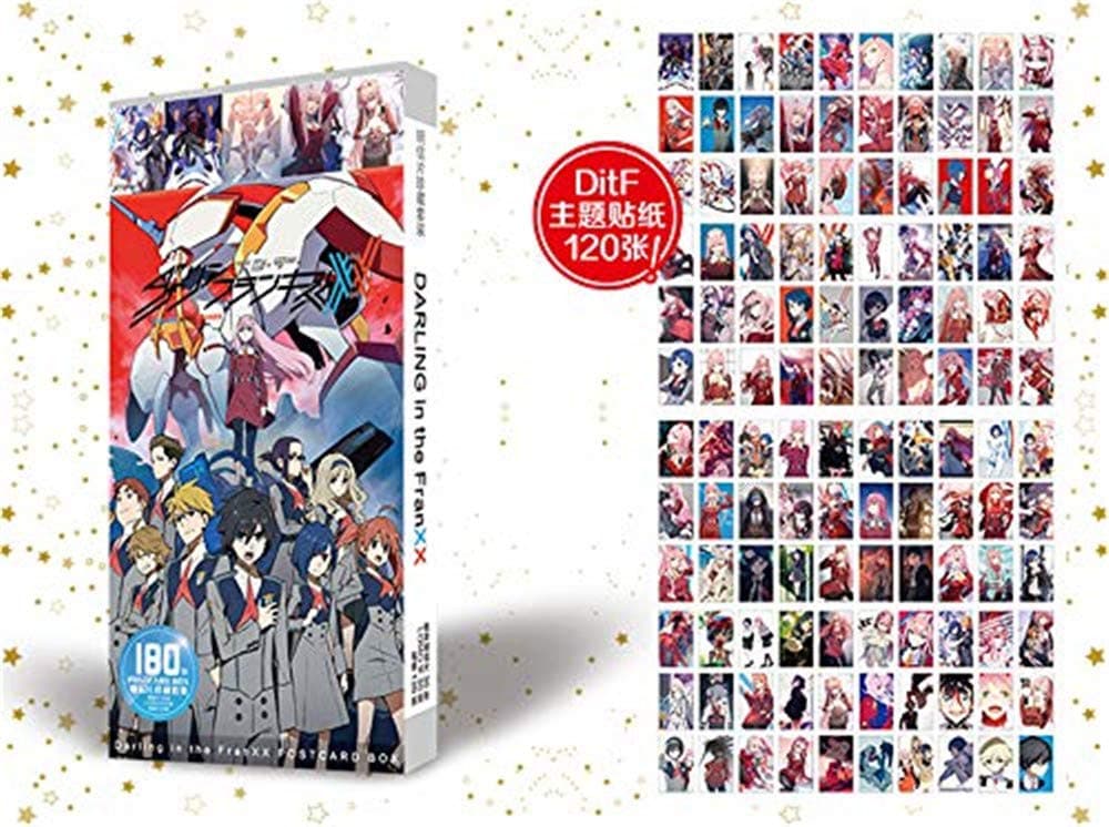 Anime DITF Darling in the Franxx 02 Zero Two ICHIGO Fanart Postcard Post Cards Sticker Artbook Gift Cosplay Props Book Set