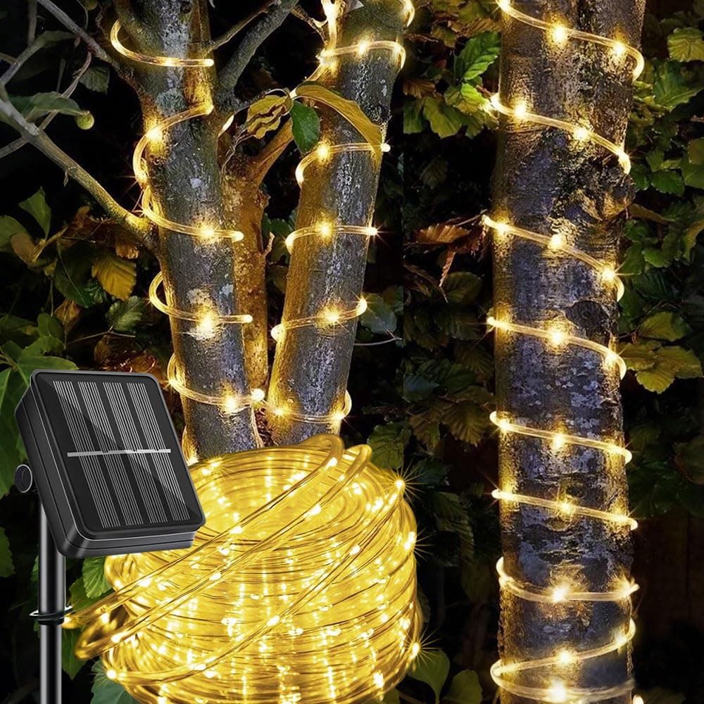 Solar Rope Light Waterproof IP65 39FT 100LEDs Outdoor LED ‎Solar Outdoor Lights for Party Garden Yard Home Wedding Christmas Halloween Holiday Tree Decoration Lighting