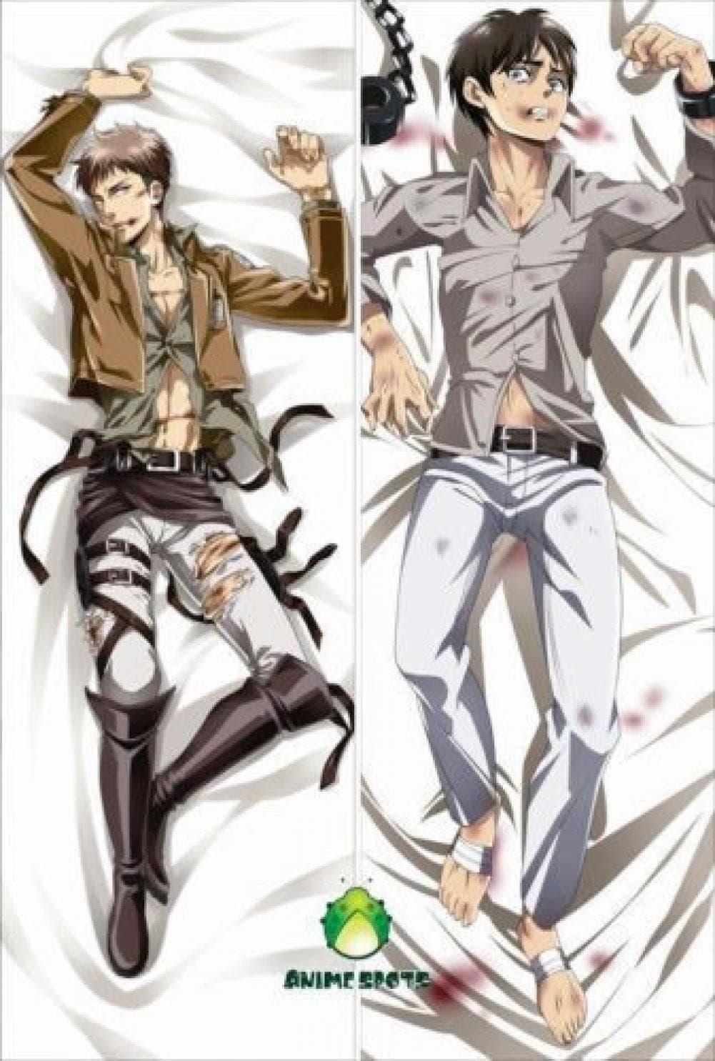 Drunk love Anime Dakimakura Pillow Case Jr009-Attack On Titan Eren Jaeger Jean Kirstein