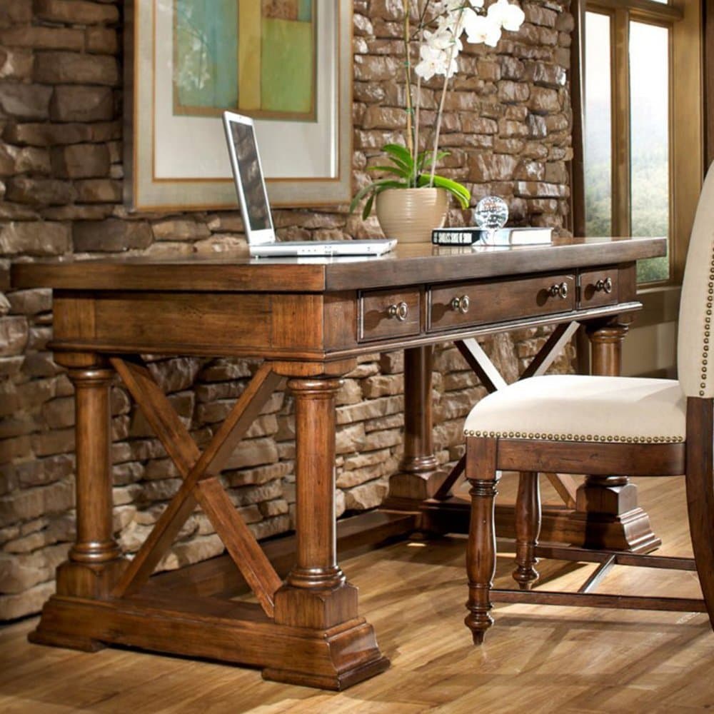 Riverside Furniture Newburgh Writing Desk in Antique Ginger