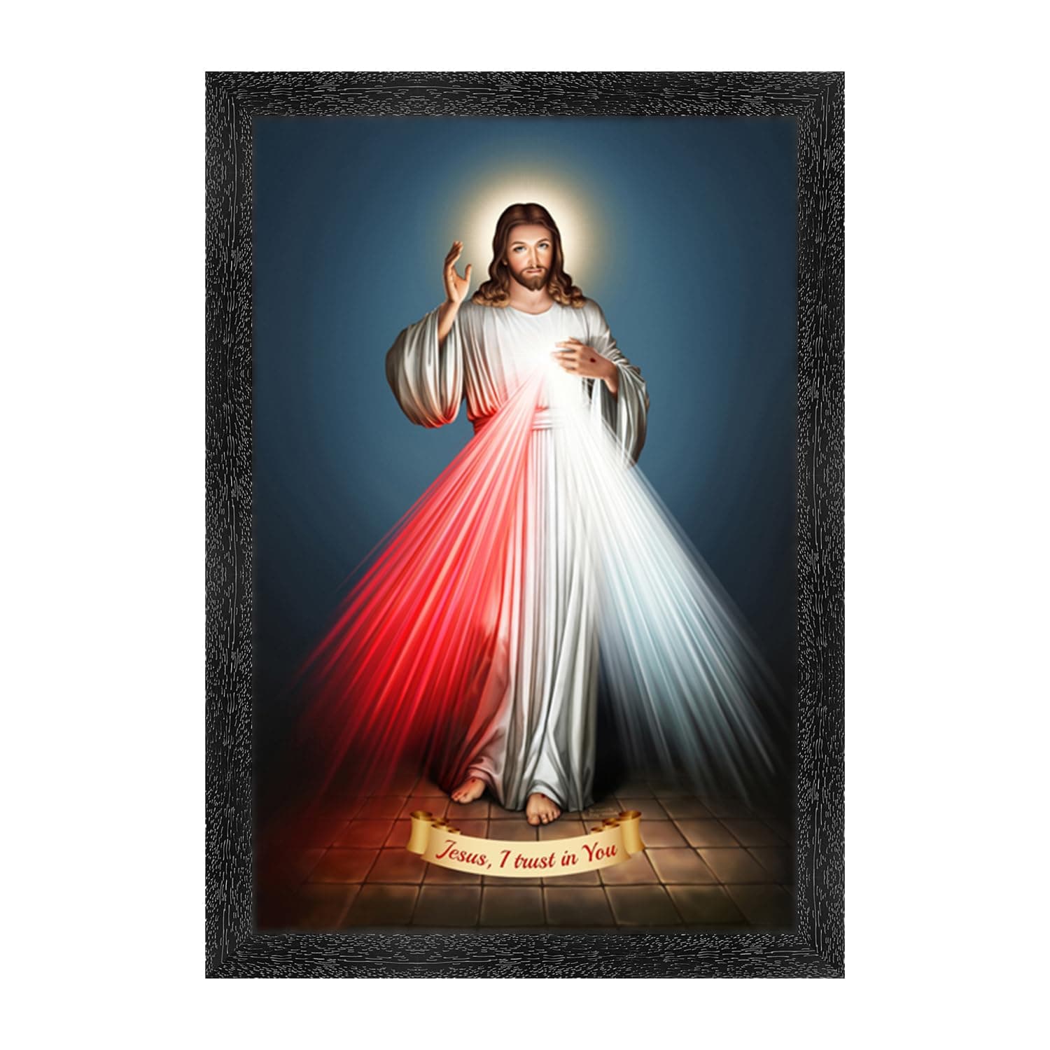 Dharvika Innovations Jesus Christ Painting with Frame, 11x14 Inch, Living Room Decor